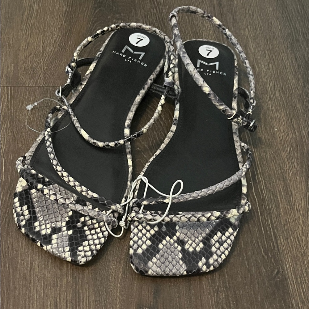 NWT Marc fisher snake skin sandals. Size 7